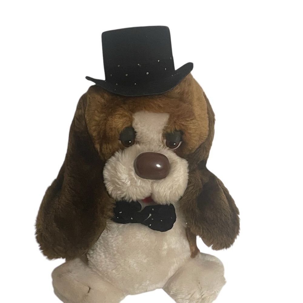 Russ Dog Plush with Top Hat and Bow Tie Stuffed Animal
